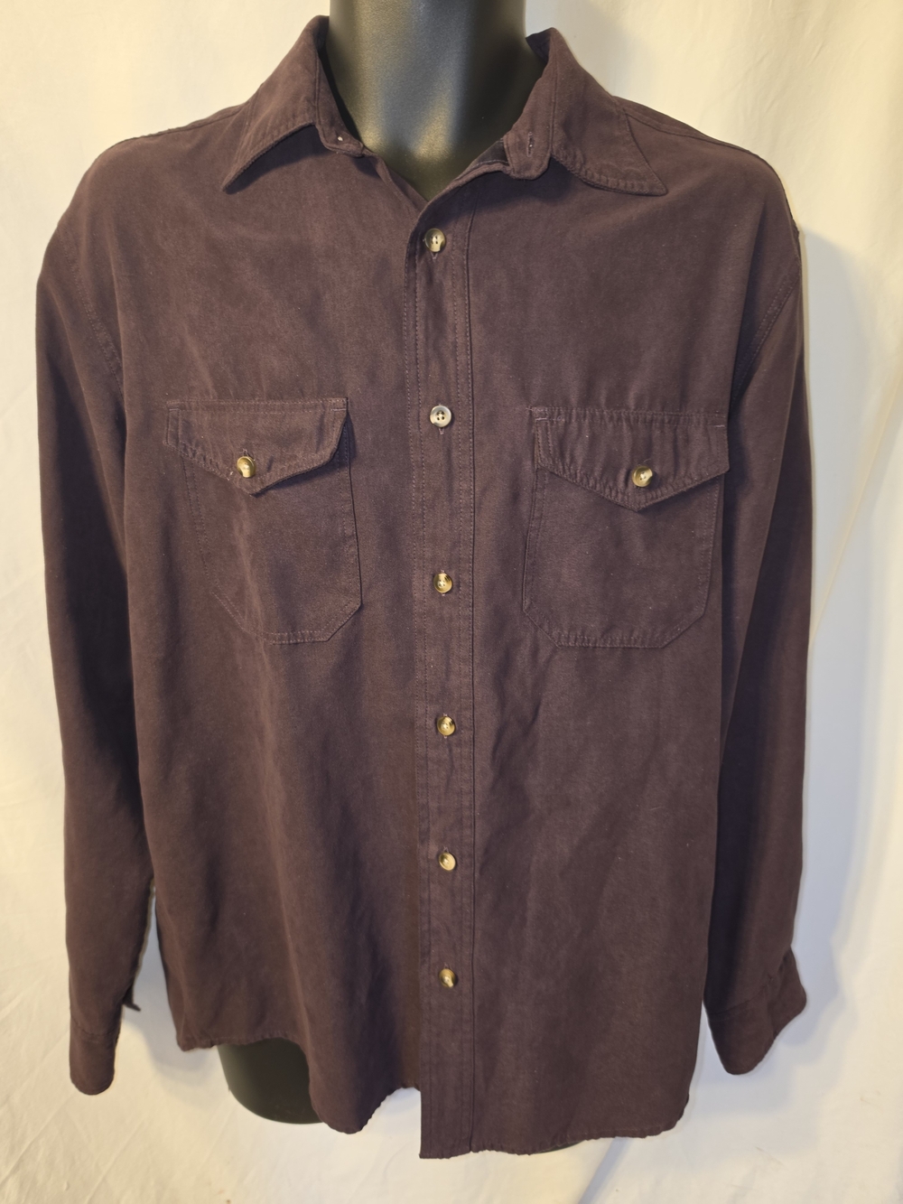 Covington Men's Long Sleeve Button-Down Shirt in Deep Plum